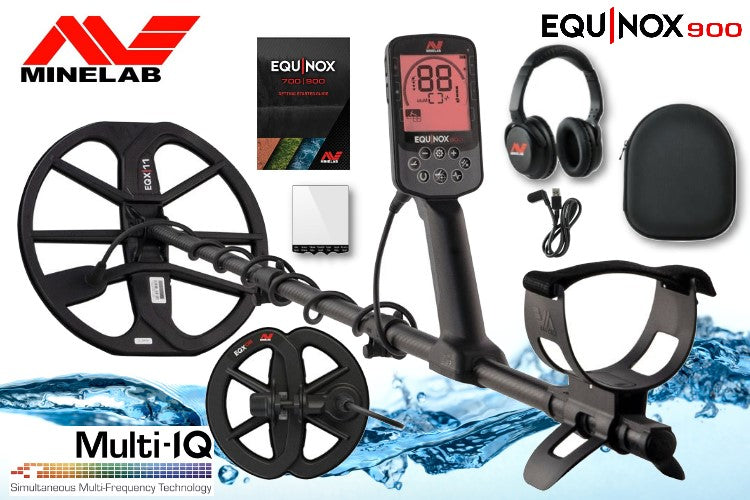 Metalldetektor Minelab Equinox 900 mit Funkkopfhörer und 2 Suchspulen (Showroom)