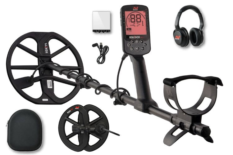 Metalldetektor Minelab Equinox 900 mit Funkkopfhörer und 2 Suchspulen (Showroom)