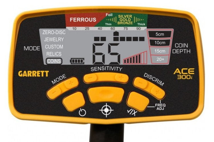 Garrett ACE 300i+ Metalldetektor ProfiSet Display