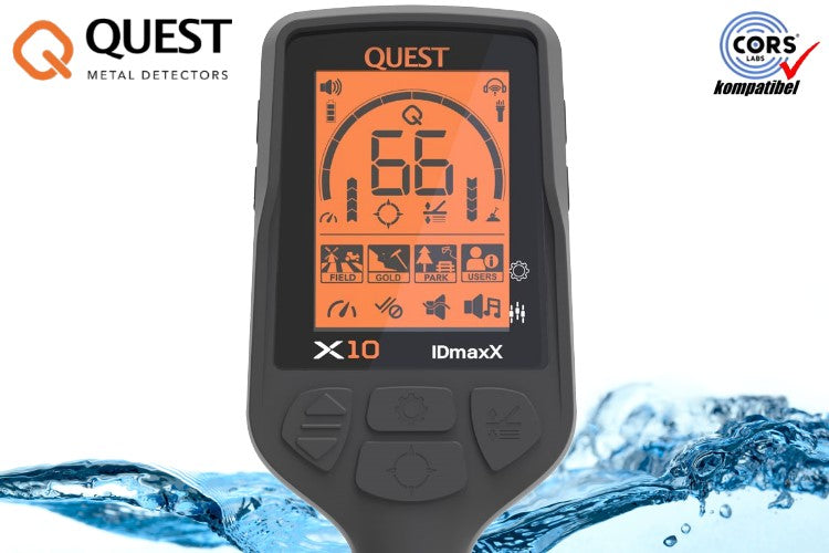 Quest X10 IDmaxX Metalldetektor Display